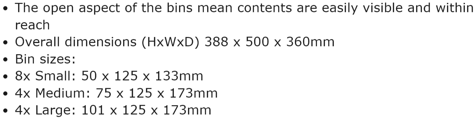 מתקן תאי אחסון שולחני לרכיבים וחלקי חילוף RAACO 136686